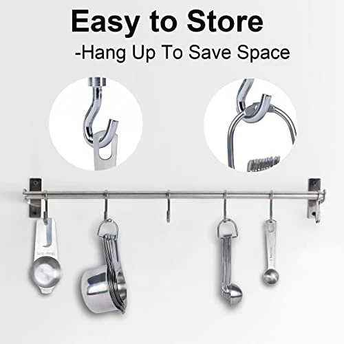 20PCS Measuring Cups And Measuring Spoons Set, Food-Grade Stainless Steel Measure Cup Set For Cooking Baking Measurement, Including 7 Cups, 9 Spoons, Level, Magnetic Chart, Stackable Measuring Set 8 20PCS Measuring Cups And Measuring Spoons Set, Food-Grade Stainless Steel Measure Cup Set For Cooking Baking Measurement, Including 7 Cups, 9 Spoons, Level, Magnetic Chart, Stackable Measuring Set - Image 6