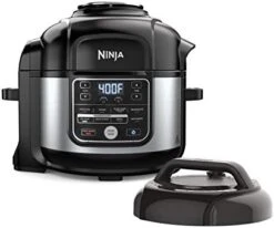 Ninja FD401 Foodi 12-in-1 Deluxe XL 8 Qt. Pressure Cooker & Air Fryer That Steams, Slow Cooks, Sears, Sautés, Dehydrates & More, With 5 Qt. Crisper Basket, Deluxe Reversible Rack & Recipe Book, Silver -KitchenAid Shop 41qKlDoTF7L. AC