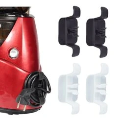 Mojoursa Kitchen Appliance Cord Wrapper, 4 Pack Organizer Stick On Mixer Tidy Wrap, Essential Cable Winder, Wire Storage Attachment For Coffee Maker Pressure Cooker, Black/White