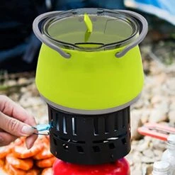 Outdoor Red And Green Travel Portable Heating Tea Coffee Rice Cooker Lightweight Silicone Folding Kettle With Handle (Color : D, Size : 15 * 15 * 9.5cm) -KitchenAid Shop 41qTZtKCNxL