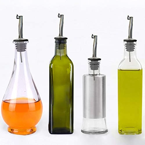 Olive Oil Bottle Pourer Spout Set - Easily Turn Your Bottles Into Dispensers For Liquor, Vinegar, Syrup Or Oils - (4 Spout-L+Funnel) 4 Olive Oil Bottle Pourer Spout Set - Easily Turn Your Bottles Into Dispensers For Liquor, Vinegar, Syrup Or Oils - (4 Spout-L+Funnel) - Image 2