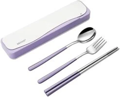 Travel Utensils, 18/8 Stainless Steel 4pcs Cutlery Set Portable Camp Reusable Flatware Silverware, Include Fork Spoon Chopsticks With Case (black) 22 Travel Utensils, 18/8 Stainless Steel 4pcs Cutlery Set Portable Camp Reusable Flatware Silverware, Include Fork Spoon Chopsticks With Case (black) -KitchenAid Shop 41qVW0uDAyL. AC