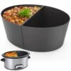 Slow Cooker Liners,Slow Cooker Divider Fit For Crockpot & Hamilton Beach 6QT,Silicone Slow Cooker Divider Insert For 6 Quart Pot,Reusable Slow Cooker Accessories Cooking Liner,BPA Free/Dishwasher Safe -KitchenAid Shop 41qVuv9UdeL