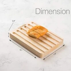 Wood Cutting Board, Multiple Grooves Design For Chopping Bread & Meat - BPA Free - Made In Thailand 11" X 7.9" X 1.4"