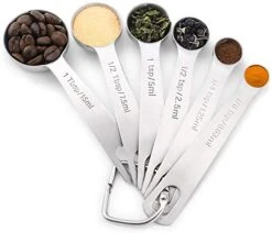 18/8 Stainless Steel Measuring Spoons, Set Of 6 For Measuring Dry And Liquid Ingredients