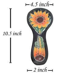 GENERIC Spoon Rest Sunflower Design Talavera Mexican Orange Blue And Green Ceramic Handmade For Table Top And Stove Top -KitchenAid Shop 41qlW2kVW7L
