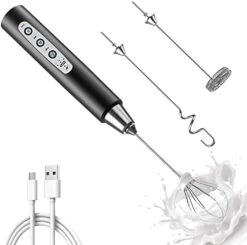 Handheld Milk Frother With 3 Heads - 3 Speed Adjustable Foam Maker Blender, USB Rechargeable Mini Drink Mixer Whisk & Coffee Foamer Wand For Lattes, Matcha And Hot Chocolate -Green -KitchenAid Shop 41qnEUk8mPL. AC