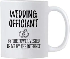Funny Wedding Officiant Gift. 11 Oz Ceramic Coffee Mug. By The Power Vested In Me By The Internet. Ideas For Gag Gifts. (11 Oz White) -KitchenAid Shop 41qnGxintL. AC
