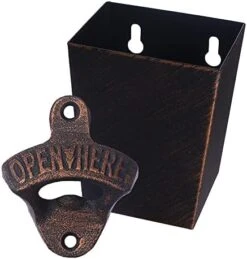 Satin Black Cast Iron Bottle Opener Wall Mounted With Bottle Cap Catcher Narrow 23 Satin Black Cast Iron Bottle Opener Wall Mounted With Bottle Cap Catcher Narrow -KitchenAid Shop 41qpYJgENJL. AC