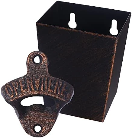 Satin Black Cast Iron Bottle Opener Wall Mounted With Bottle Cap Catcher Narrow 9 Satin Black Cast Iron Bottle Opener Wall Mounted With Bottle Cap Catcher Narrow - Image 7