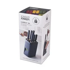 Joseph Joseph LockBlock Stainless Steel Knife Set With Self Locking Knife Block, 6-Piece, Black -KitchenAid Shop 41qqYx3ERAL