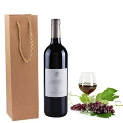 Wine Gift Bags, Sdootjewelry 50 Pack Wine Bag For Wine Bottle Gifts Premium Brown Kraft Paper Wine Bags With Handles,3.7 X 3.5 X 13.8" Wine Bottle Paper Bags, Wine Kraft Bags, Retail Bags -KitchenAid Shop 41qso8uW32L