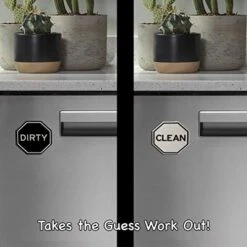 Geometric Black & White Clean Dirty Soft Premium Dishwasher Magnet Sign, Double Sided Flip Indicator, Strong Non Surface Scratching Magnet, Kitchen Safe Magnet, White & Black -KitchenAid Shop 41r30VcvFkL