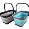 12L (3.1 Gallon) Collapsible Rectangular Handy Basket / Bucket (Alloy Grey + Crystal Blue (Set Of 2)) -KitchenAid Shop 41r7YNruNEL