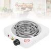 1000W White Stainless Electric Burner, Compact And Portable Hot Plate For Cooking, Camping Appliances With Temperature Controls, Power Indicator Lights, Easy To Clean