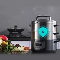 Electric Steamer Household Fish Pot Steel Stainless Steel Three-Layer Electric Food Steamer Multi Cooker 10 Electric Steamer Household Fish Pot Steel Stainless Steel Three-Layer Electric Food Steamer Multi Cooker -KitchenAid Shop 41r9hujFLqL