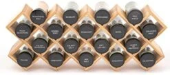 Kamenstein 18 Jar Criss-Cross 2-in-1 Spice Organizer For Countertop Or Wall With Spices Included, FREE Spice Refills For 5 Years, Bamboo With Black Caps -KitchenAid Shop 41rEyLawPmL. AC