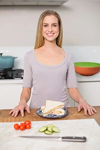 Salad Plates - Dish Set Of 6 Cute Colorful Porcelain Stoneware Dinnerware, Great For Dessert, Appetizers, Small Dinner, Serving Dishes For Entertaining, Microwave Safe, 8.5 Inch Diameter 5 Salad Plates - Dish Set Of 6 Cute Colorful Porcelain Stoneware Dinnerware, Great For Dessert, Appetizers, Small Dinner, Serving Dishes For Entertaining, Microwave Safe, 8.5 Inch Diameter - Image 3