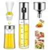 GENERIC Olive Oil Sprayer And Dispenser With Silicone Brush For Cooking, Spray Bottle Set, Glass Dispenser, Mister, Salad, BBQ, Kitchen Baking, Roasting, Air Fryer, 2 Pack, (KP02)