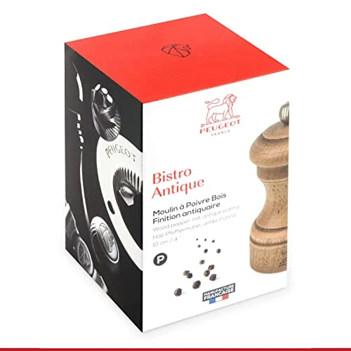 Peugeot Bistro Antique Gift Box, Distressed Beechwood 4 Inch Salt Mill 6 Peugeot Bistro Antique Gift Box, Distressed Beechwood 4 Inch Salt Mill - Image 4