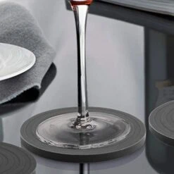 Silicone Drink Coasters Set Of 6 , IPHOX 3.94 Inches Flexible Heat Resistant Coaster For Drinks With Deep Grooved And Non-Slip Bottom, Protect Furniture From Dirty And Scratched (Grey) -KitchenAid Shop 41rNiBboY6L