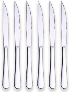 Dinner Knives Set Of 6, Berglander Stainless Steel Shiny Mirror Dinner Knife, Butter Knife Spreader Table Knives Sturdy And Dishwasher Safe -KitchenAid Shop 41resQwzjIL. AC