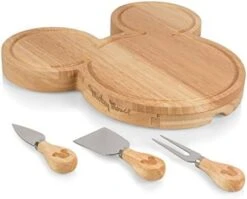OSCANA Disney Mickey Mouse Head Shaped Cheese Board And Knife Set, Charcuterie Board Set, Wood Cutting Board With Cheese Knives, (Parawood) -KitchenAid Shop 41rh3GOMS7L. AC