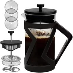 French Press Coffee Maker 12 Ounce Stainless Steel With Borosilicate Glass Heat Resistant 4 Level Filtration System For Brew Coffee & Tea Dishwasher Safe 350ml (12oz, Stainless Black) 22 French Press Coffee Maker 12 Ounce Stainless Steel With Borosilicate Glass Heat Resistant 4 Level Filtration System For Brew Coffee & Tea Dishwasher Safe 350ml (12oz, Stainless Black) -KitchenAid Shop 41rjCvNpT5L. AC 1