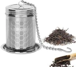 Tea Infuser, Tea Strainer Fine Mesh Tea Filter 304 Stainless Steel Honeycomb Design With Extended Chain Hook To Brew Loose Leaf Tea Small 210601-2 -KitchenAid Shop 41rjHVLh0wL. AC