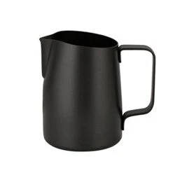 Pull Flower Cup Cylinder Coffee Foam Mugs 450ml Stainless Steel Non-Stick Coating Coffee Mugs Pitcher Milk Frothing Lattes Cup (Black)