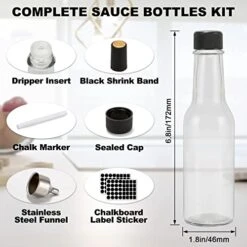 STARSIDE 21 Pack 150 Ml 5 Oz Clear Glass Hot Sauce Bottles With Liner Inner And Plastic Caps. Home Brewing Wine & Juicing Bottles For Beverage, Sparkling Wine,Decor. BPA-FREE & Dishware Safe.