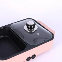 MJWDP Home And Travel Non-Stick Frying Pan Dual Purpose Electric Grill With Hot Pot Cooking Pot Cooking Pot (Color : D, Size : 34.5 * 22 * 8cm) -KitchenAid Shop 41s5BGJXbCL