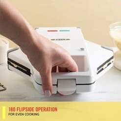 Bella 17175 Bubble Maker W Cone Rack, Rapid Quickly Make Fluffy 9” Authentic Hong Kong Breakfast Or Dessert Waffles, Healthy-Eco Non Stick Coating, Easy To Clean Iron, Included, White -KitchenAid Shop 41s5h1jR2lL