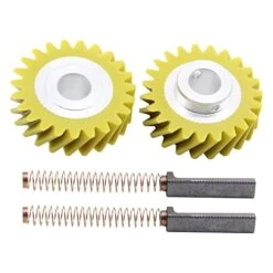 (4 PCS) W10112253 Mixer Worm Gear W10380496 Carbon Brushes Replacement For Whirlpool & KitchenAid Mixers Replace Parts 4162897 4169830 AP4295669