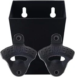 Satin Black Cast Iron Bottle Opener Wall Mounted With Bottle Cap Catcher Narrow 28 Satin Black Cast Iron Bottle Opener Wall Mounted With Bottle Cap Catcher Narrow -KitchenAid Shop 41s74E2aCxL. AC