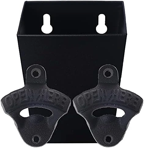 Satin Black Cast Iron Bottle Opener Wall Mounted With Bottle Cap Catcher Narrow 14 Satin Black Cast Iron Bottle Opener Wall Mounted With Bottle Cap Catcher Narrow - Image 12