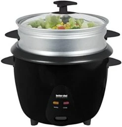 Asic Rice Cooker With Food Steamer | Glass Lid | Non-Stick | Cool-Touch | Paddle And Cup Included (20-CUP, White) -KitchenAid Shop 41sFIjONKkL. AC