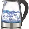 Precision Cordless Glass Electric Hot Water Tea Kettle Blue LED Stainless Steel BPA Free (1.7L Tea Kettle)