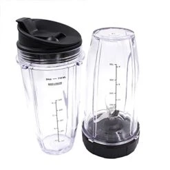 Replacement Blender Cup With Lid (2 Pack) 24 Oz Cups For Ninja Auto IQ BL480 BL482 BL642 BL682 BL450 BN401 BN751 BN801 Foodi SS351 SS151 SS401 Ninja Blender Auto IQ Blade
