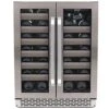 BWR-401DS 40 Bottle Stainless Steel Dual Zone Built Wine Refrigerators-Elite Series With Seamless Doors