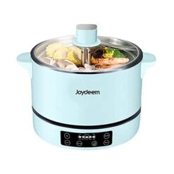Oydeem Smart Lifting Electric Hot Pot, Steamer And Low Sugar Rice Cooker, Shabu Shabu Hot Pot, Food Grade Stainless Steel, 1500W, 4L