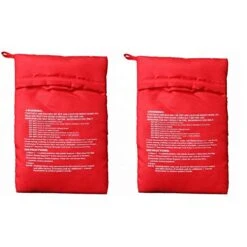 Microwave Potato Bag, 2 Pack Of Reusable Microwave Cooker Bag Baked Pouch Potato Bag, Red