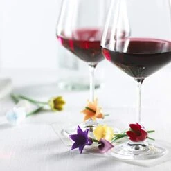 Trudeau Duo Tone Floral Wine Charms, Set Of 12 -KitchenAid Shop 41skjiIVyRL