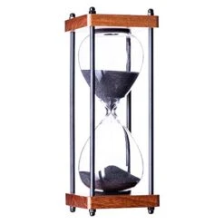 Arge Hourglass Timer 30 Minute, Decorative Wooden Sandglass, Black