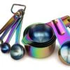 9 Piece Stainless Steel Rainbow/Iridescent/Oil Slick Measuring Cup And Spoon Set By ColorMeHome -KitchenAid Shop 41smqL7z5dL