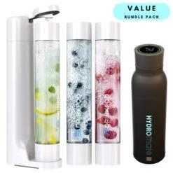 Hydration & Fizz Bundle: Fizzpod Soda Maker And Hydromate Smart Water Bottle Set - Make Fizzy Drinks & Track Your Water Intake With Ease -KitchenAid Shop 41so6MZKhmL