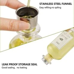 Olive Oil Dispenser Bottle For Kitchen, Glass Olive Oil And Vinegar Dispenser Set, Coffee Syrup Dispenser With Metal Pour Spout, 2 Pack 11.8 Oz Glass Oil Bottles (Silver) -KitchenAid Shop 41sp04wBJ0L