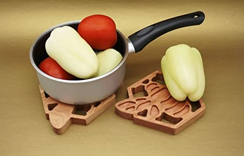 Honey Bee Trivet- Solid Cherry Wood Trivet Hot Pad Holder 7 Honey Bee Trivet- Solid Cherry Wood Trivet Hot Pad Holder - Image 5