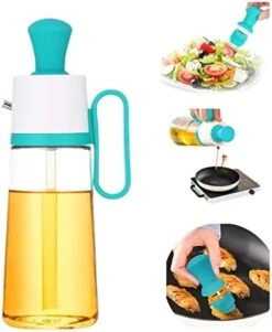 Cooking Glass Large Olive Oil Dispenser Bottle For Kitchen With Brush Pour Brush Squeeze Oil 3 In 1 Silicone Dropper Measuring Oil Dispenser For Cooking Fry Baking BBQ Mother's Day Gift (Brown) -KitchenAid Shop 41su6dlmUWL. AC