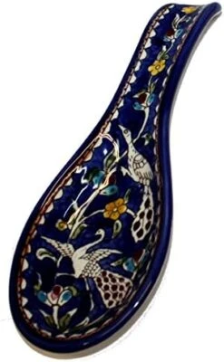 Armenian Hand Painted Cooking Spoon Rest/Ladle Holder - Large With Deep Round Cup Part - Asfour Outlet Trademark (Blue Flowers 8.5 Inches) 18 Armenian Hand Painted Cooking Spoon Rest/Ladle Holder - Large With Deep Round Cup Part - Asfour Outlet Trademark (Blue Flowers 8.5 Inches) -KitchenAid Shop 41sxqpWIpnL. AC